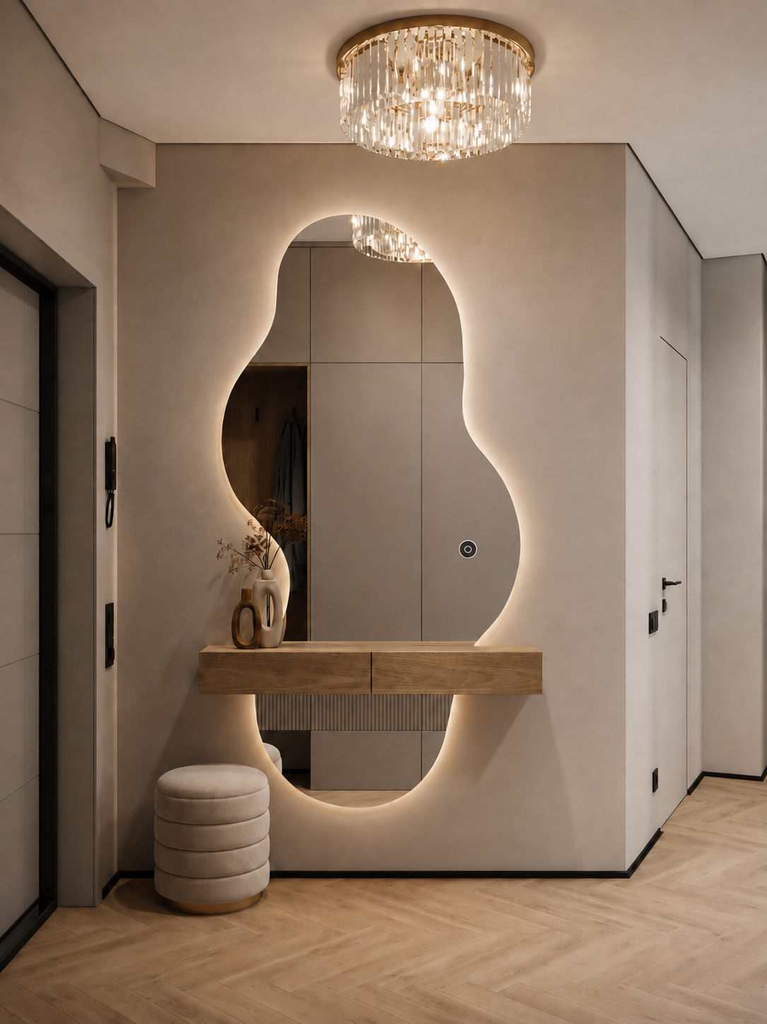 Dalğavari LED İşıqlı Güzgü